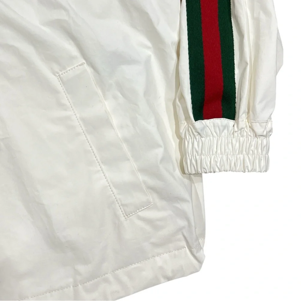 Gucci Men's GRG Stripe Vintage Smock Windbreaker in White size 48 / Large